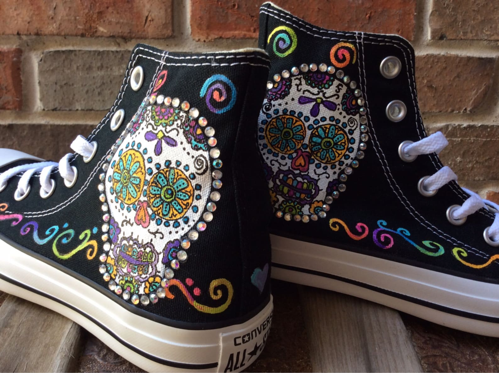 Custom Sneakers Day of the Dead Art Converse for Women. Sugar Etsy