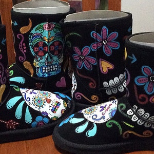 Sugar Skull UGG Boots Hand Painted Colorful Mexican Style - Etsy