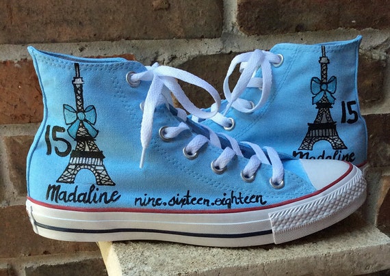 Reanimar corriente realimentación Paris Converse Personalized Baby Blue Shoes Birthday Bat - Etsy