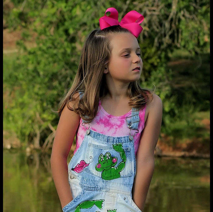 Denim Overalls Young Girls Handpainted 