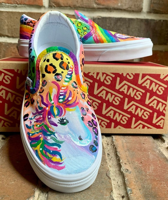 Custom Painted Llama and Unicorn Vans for Kids Rainbow - Etsy