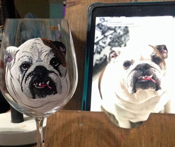english bulldog wine glasses