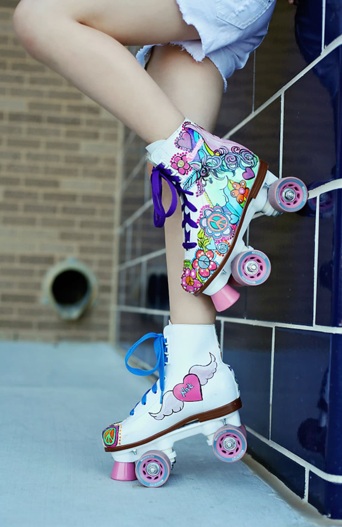 Unicorn Roller Skates Custom HandPainted Skates Flowers Etsy