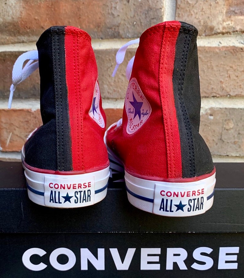 black converse with red laces