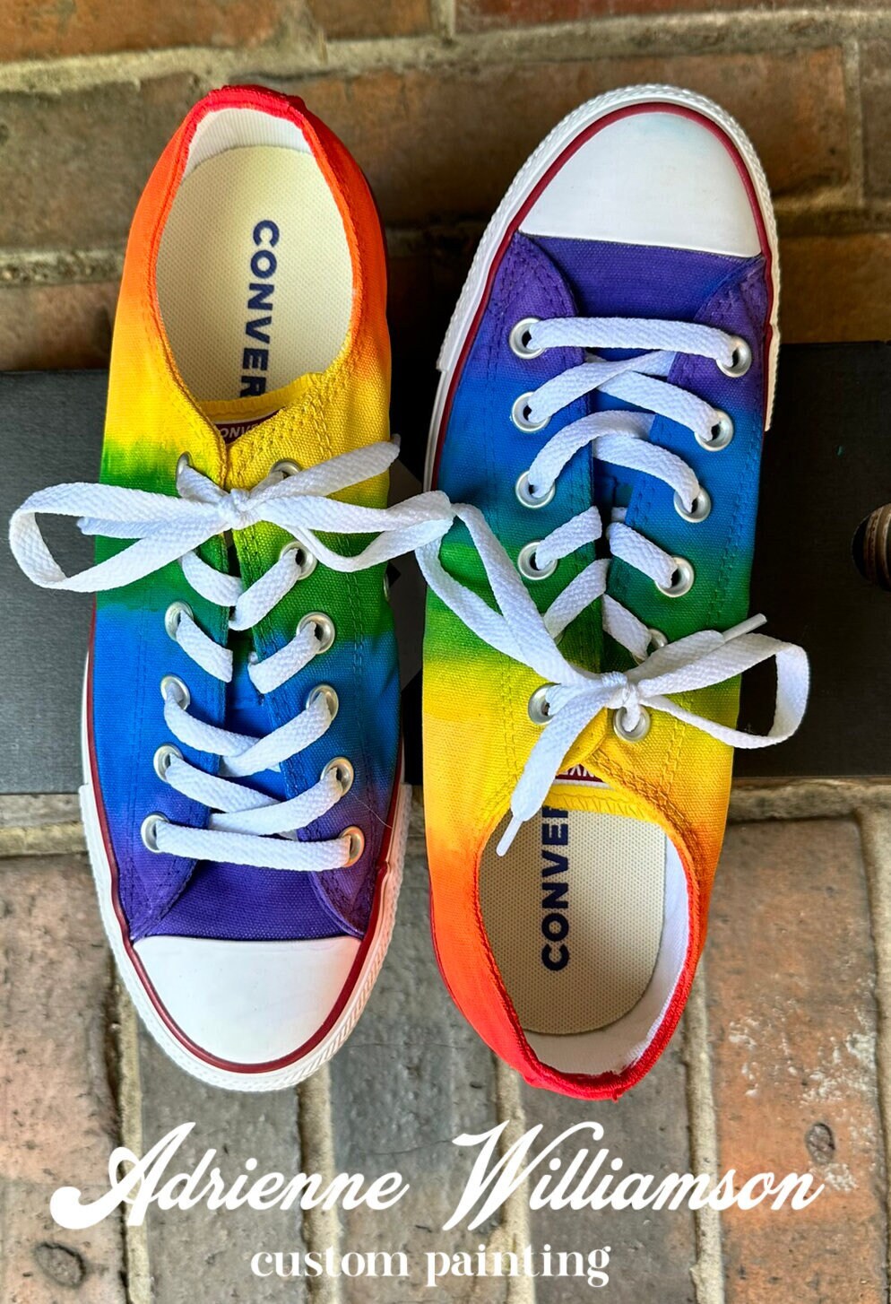 Men s Custom Painted Low Top Gay Pride Converse Sneakers in Rainbow Ombre Colors LBGTQ Flag Parade Shoes Tie Dye Painting Tennis Shoe Etsy