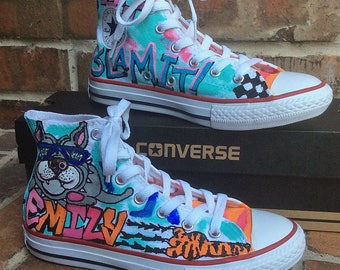 Custom Sneakers Womens Sizes Graffiti Art Painted Converse