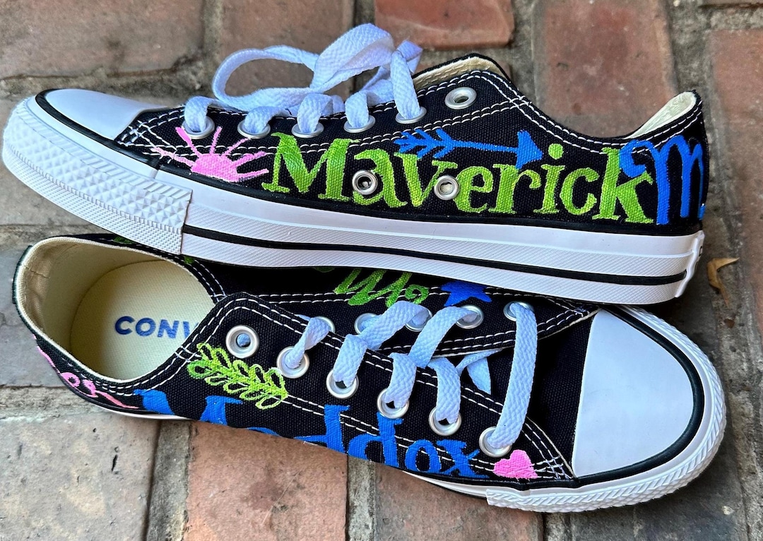 Converse Lettering Custom Hand Painted Converse Sneakers, Chalkboard Lettering ...