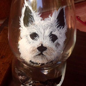 Custom Stemless Wine Glasses with Personalized Pet Portrait Painting from Photo