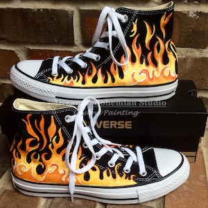 flame high top converse