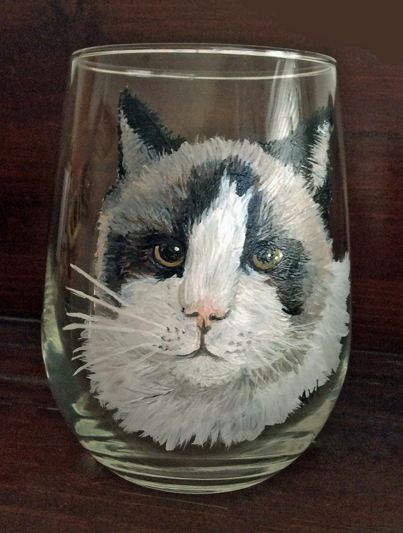 Cat Wine Glass Personalized Wine Glasses Kitty Wine Glass Etsy