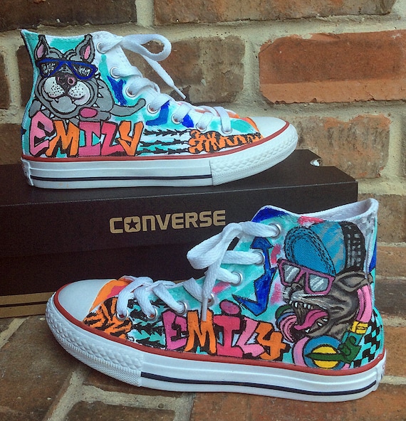 Custom Converse Handpainted Shoes Graffiti Art Painted Etsy