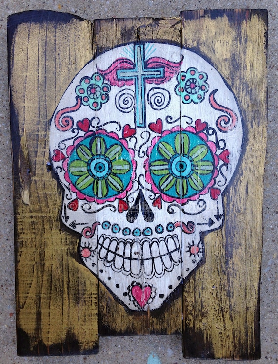 Sugar Skull Canvas Skull Girls Gift Calavera Skull Sugar Skull Art