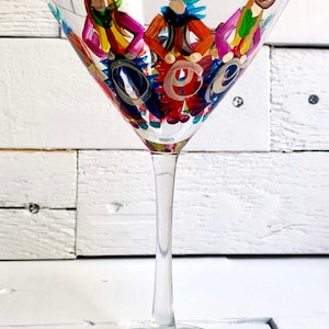 Hand Painted Cowboy Martini Glass, Western Ranch Decor Stemware image 3