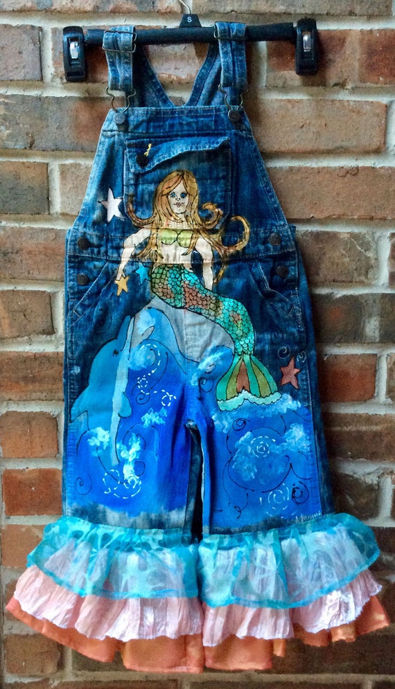 Girls blue jean overalls top