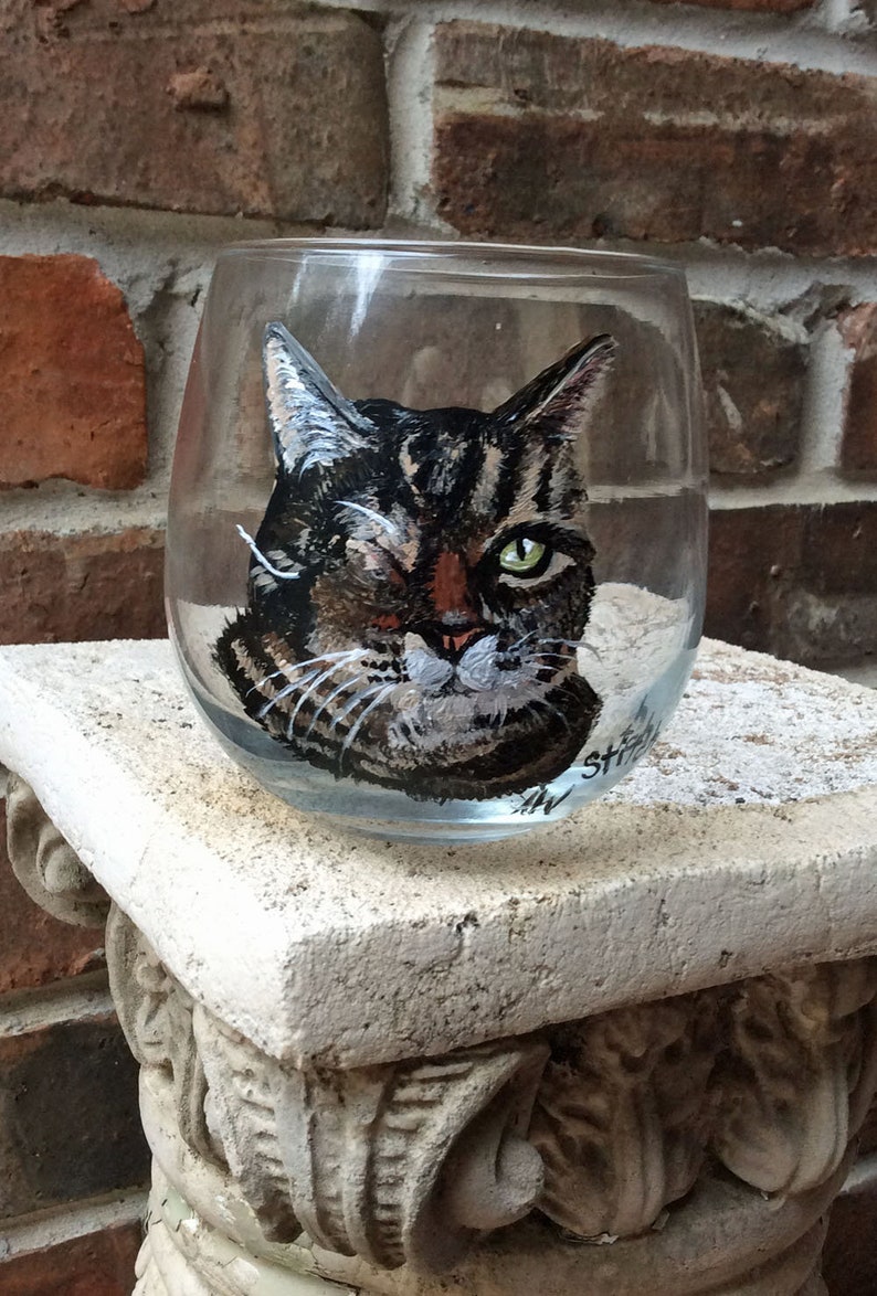 Cat Wine Glass Personalized Wine Glasses Kitty Wine Glass Etsy