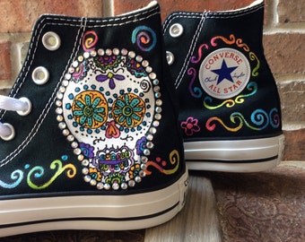 Day of the dead converse best sale shoes