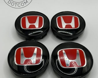 Premium 4Pcs HONDA Wheel Center Caps in Varied Sizes & Wheel Cap Base Colors