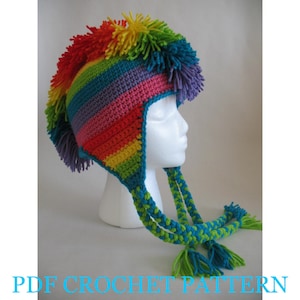 Rainbow Mohawk Hat PDF Crochet Pattern