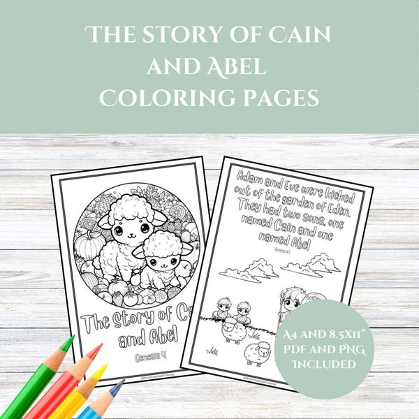 The Story of Cain and Abel | Printable Coloring Pages | Christian Kids Coloring Pages | Activity Bundle | Sunday School Resources
