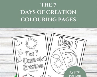 The 7 Days of Creation | Printable Coloring Pages | Christian Kids Coloring Pages | Booklet | Sunday School Resources | Digital Product