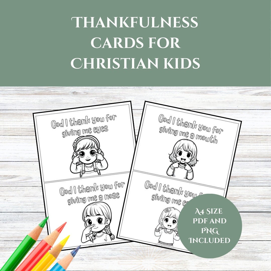Thankfulness Cards Printable Coloring Bible Pages Christian Kids ...