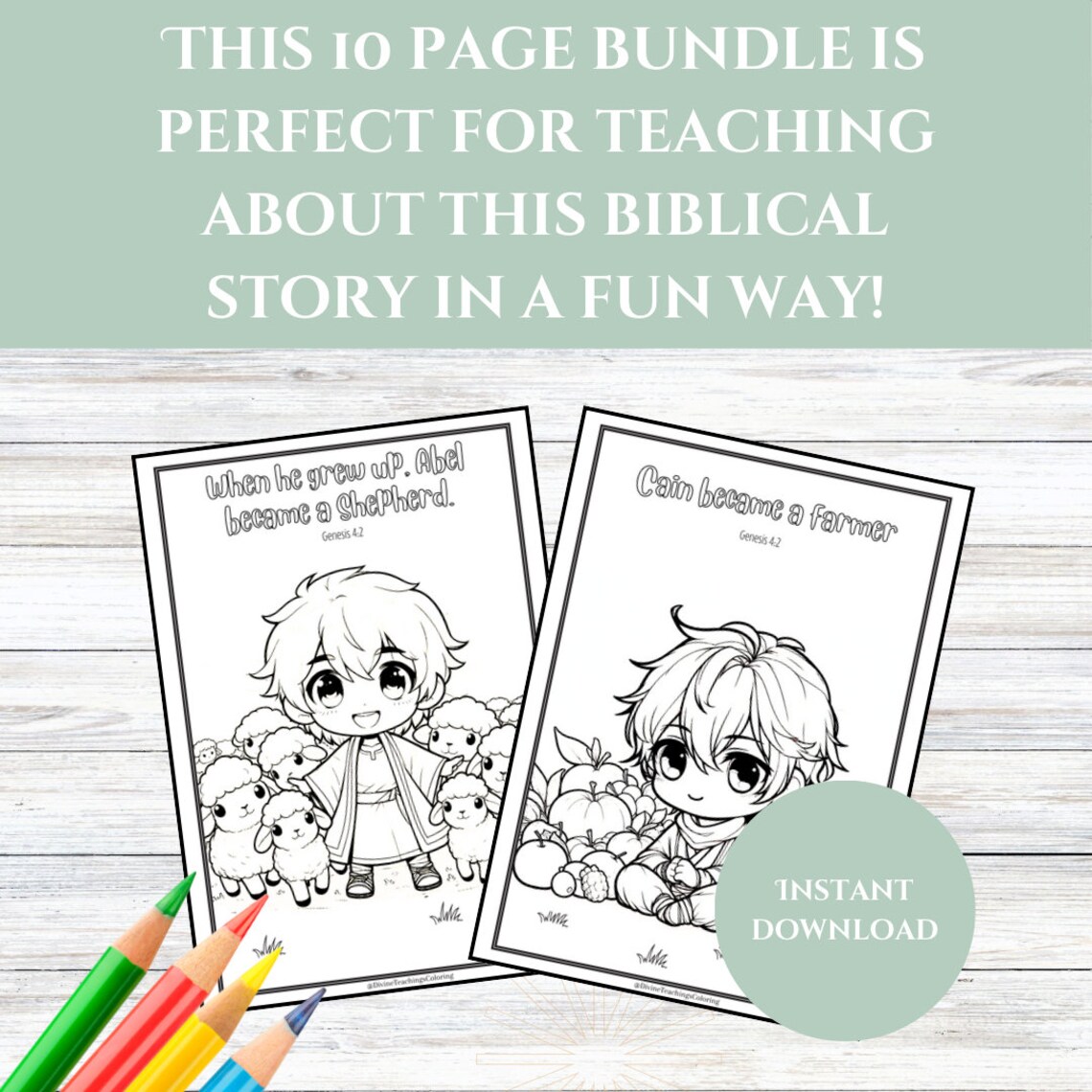 The Story of Cain and Abel Printable Coloring Pages Christian Kids