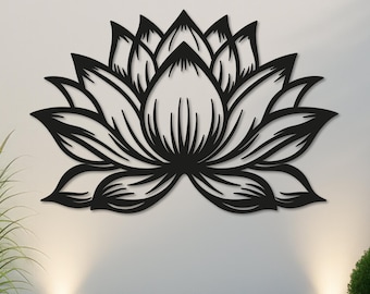 Lotus Flower Metal Wall Art, Large Yoga Decor, Yoga Decor, Floral Metal Art, Metal Lotus Flower Wall Art, Gold Metal Wall Decor