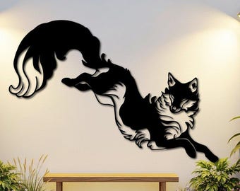 Fuchs Metallwand, süßes Fuchs Metallschild, dekorative niedliche Fuchs Wandkunst, Fuchs Metallwand Kunst, dekorative Fuchs Wandkunst, einzigartiges Fuchs-Dekor