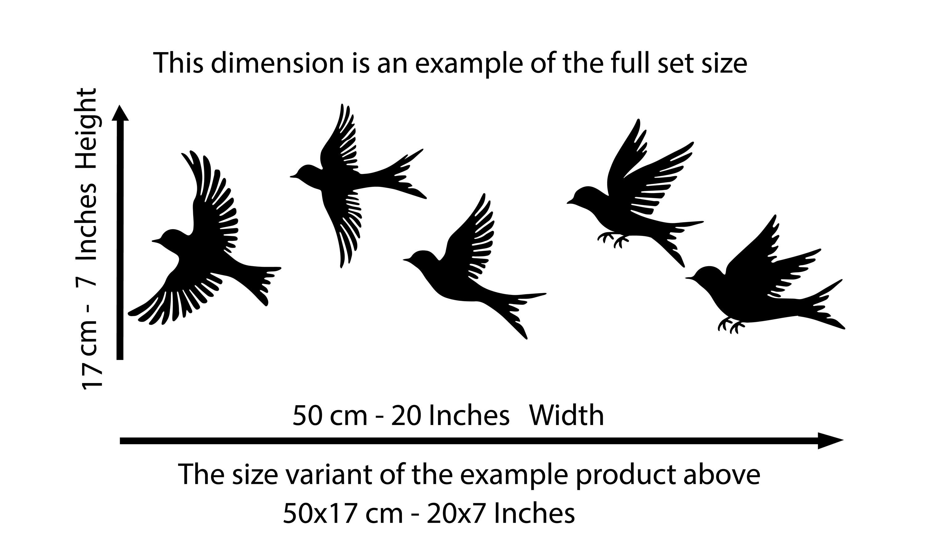 Birds Metal Wall Art, Modern Home Decoration, Set of 5, Bird Flock Art ...