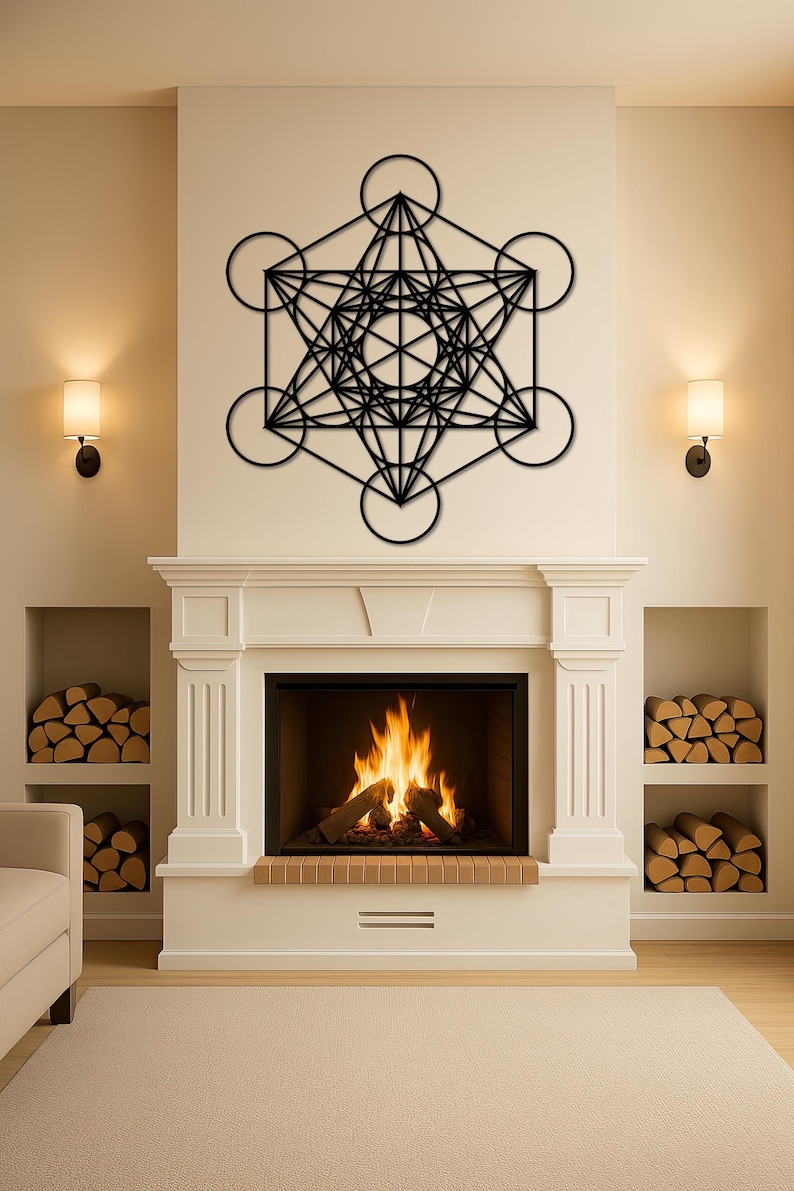 Metatrons Cube Metal Wall Art, Sacred Geometry Decor, Metatron Decor ...