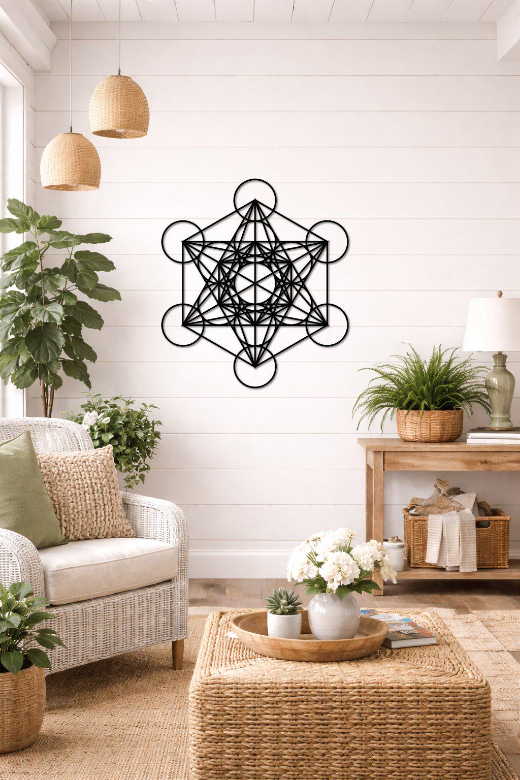 Metatrons Cube Metal Wall Art, Sacred Geometry Decor, Metatron Decor ...