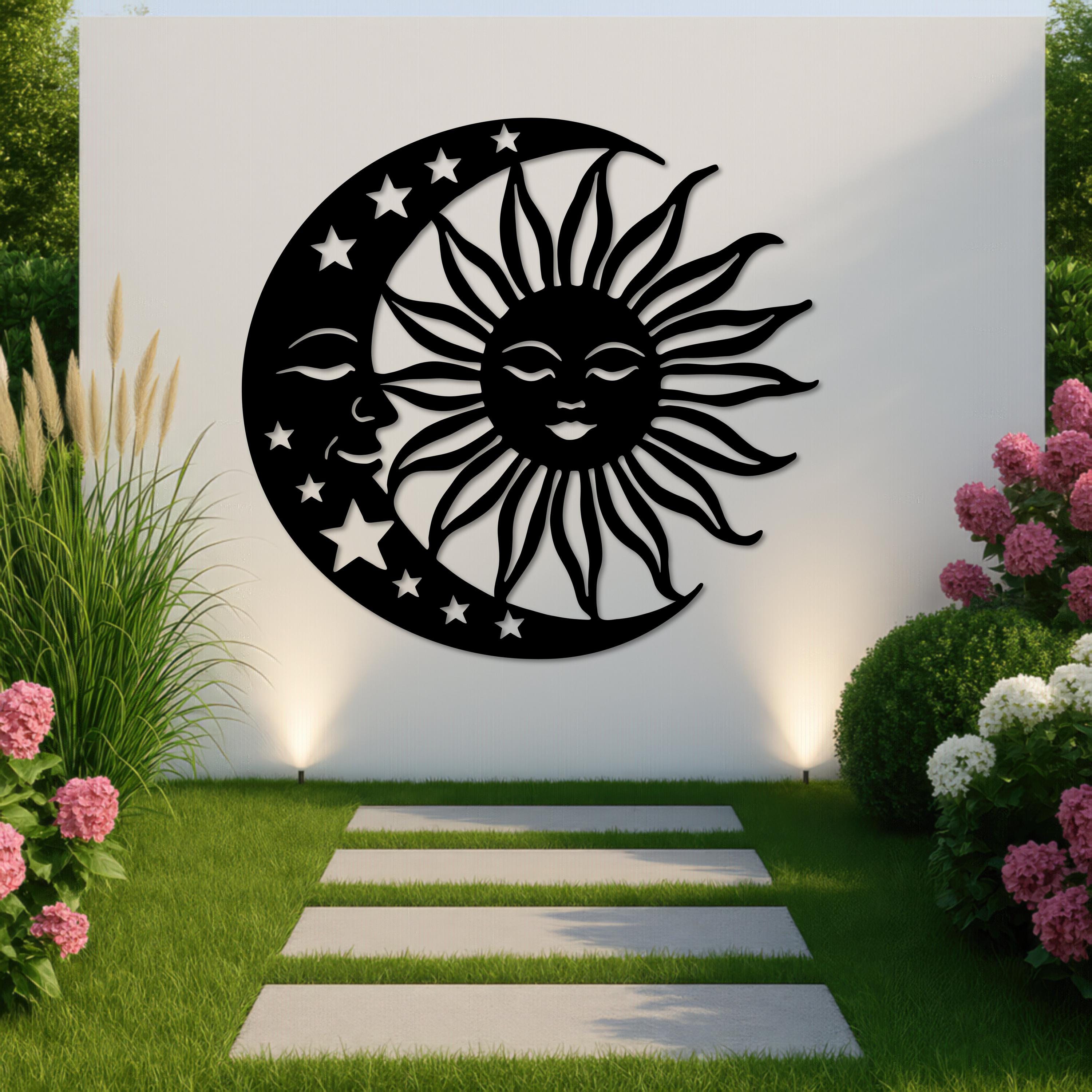 Sun and Moon Metal Wall Art, Celestial Mystic Home Decor, Day and Night ...