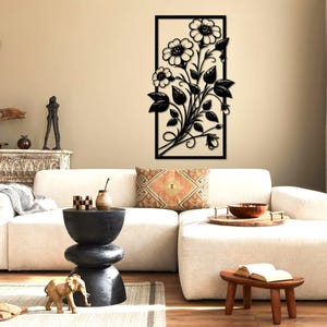 Floral Metal Wall Art, Flower Sign, Living Room Decoration, Nature Decoration, Metal Flower, Mothers Day Gift, Living Room Wall Art