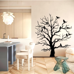 Birds On Tree Branch Metal Wall Art, Nature Sculpture, Tree Metal Wall Art, Tree Branch Wall Art, Forest Wall Art, Branch Wall Decor