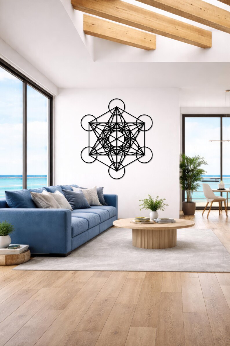 Metatrons Cube Metal Wall Art, Sacred Geometry Decor, Metatron Decor ...