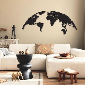 World Map Metal Wall Decor, Metal World Map Decor, World Map Metal Wall Art, Wall Hanging, World Map Decoration, Metal Wall Art, World Map