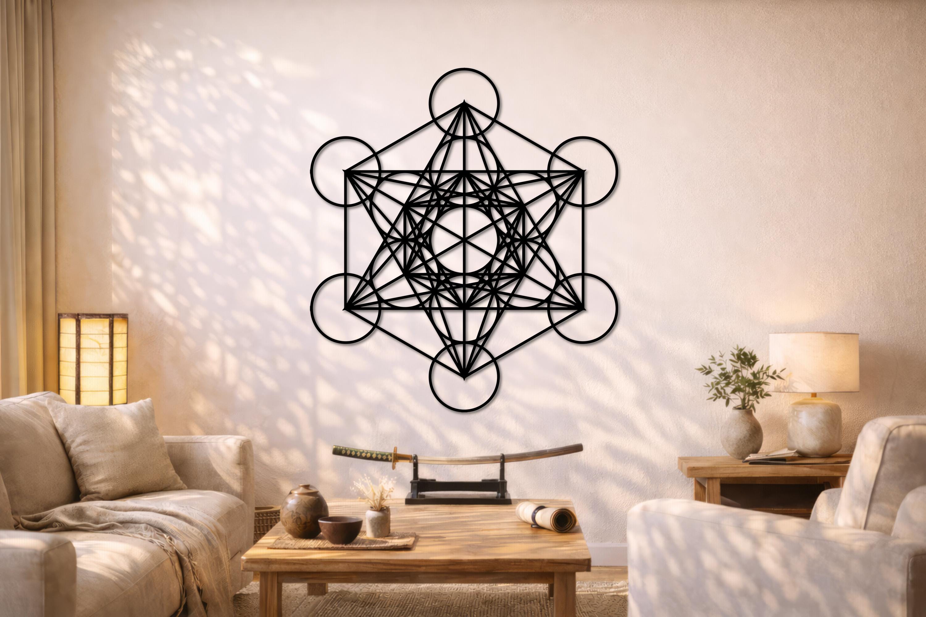 Metatrons Cube Metal Wall Art, Sacred Geometry Decor, Metatron Decor ...