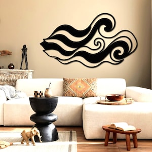 Abstract Wave Metal Wall Art: Minimalist Geometric Sculpture