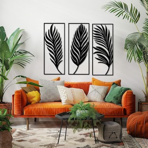 Tropical Metal Leaf Wall Decor Set: Modern Botanical Art