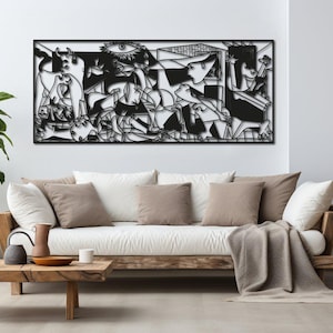 Guernica Pablo Picasso Metal Wall Art, Guernica Metal Wall Art, Cubic Metal Art, Guernica Painting Artwork, Art Lovers Gift, Metal Line Art