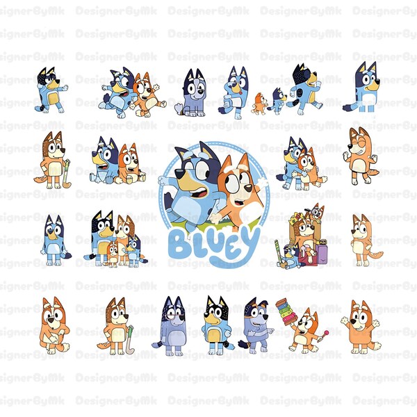Blueyy Bundle Svg | Blueyy svg and png | Blueyy Family Bundle | Blueyy and Bingo Svg Cut Files | Blueyy Digital Download | Instant Download