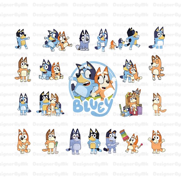 Blueyy Bündel geschnitten Datei | Blueyy svg und png | Blueyy Family Bundle | Blueyy und Bingo SVG Schnittdateien | Blueyy digitaler Download | Sofort Download