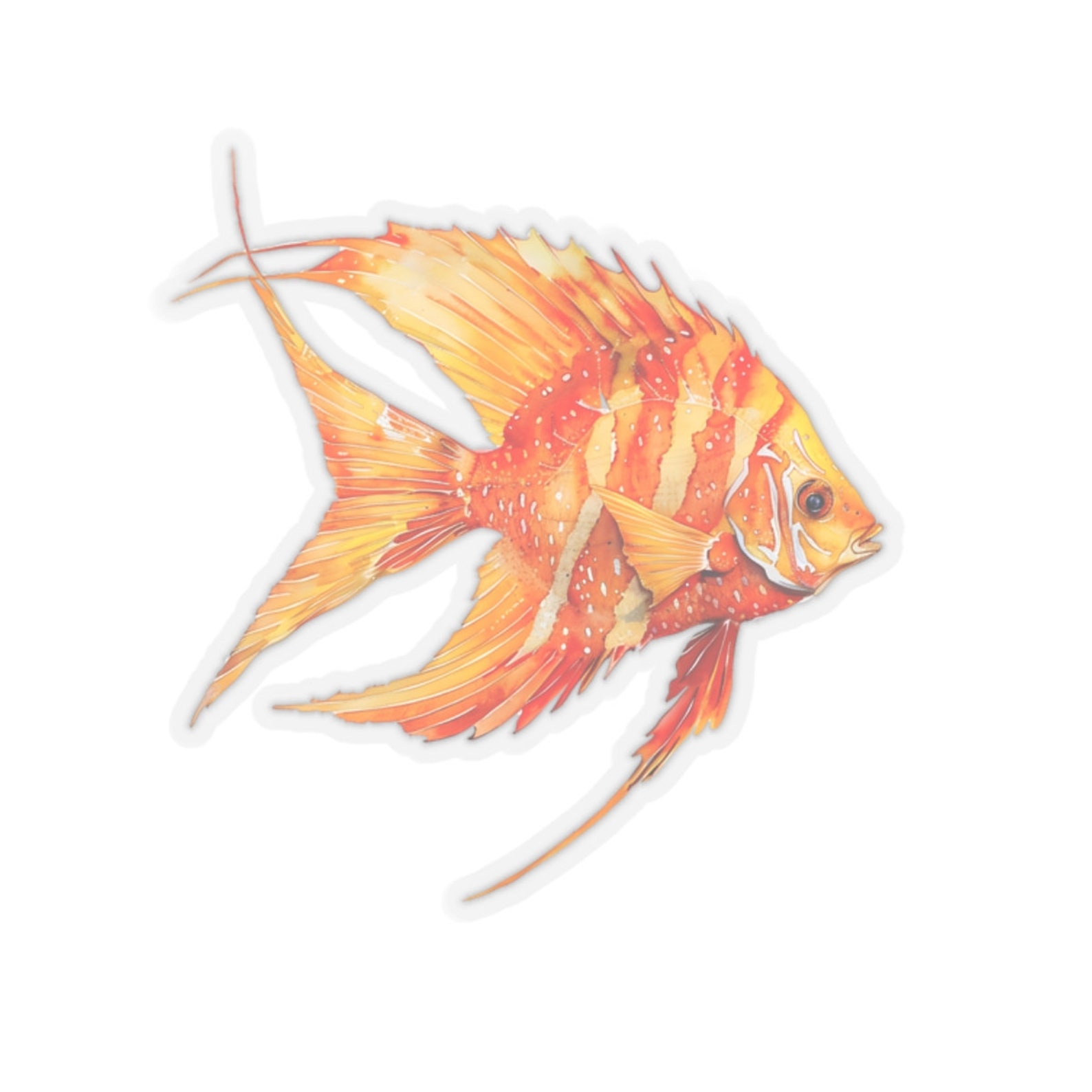Orange Angelfish, Stickers, Gift Stickers, Girly Stickers, Fish Sticker ...