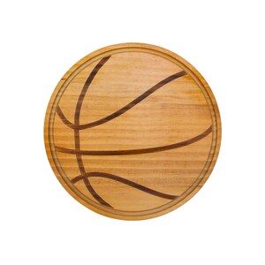 Personalized Basketball Charcuterie Board 13&quot; Diameter - Custom Engraved Wood, Sports Fan Gift