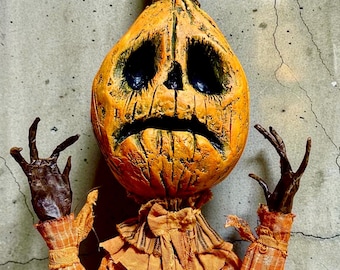 Pouty Polly Pumpkinhead  Loopyboopy Art Doll Halloween Pumpkin creepy
