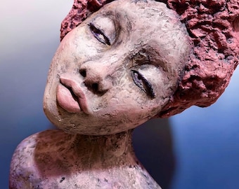 Sassy Sculpture Bust Paper Mache OOAK handmade