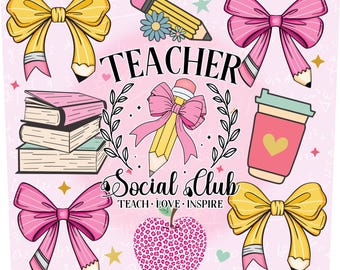 Teacher Social Club Cup Sleeve 32oz-40oz