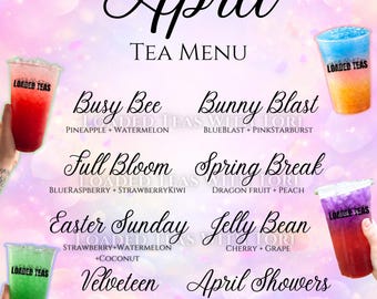 Menú y recetas del té de abril solamente