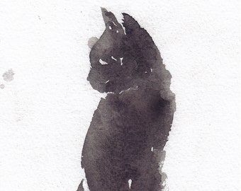 Little Black Cat Art Print