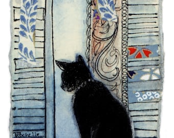 Cat in Window Art Print